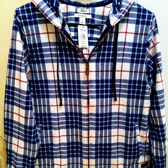 L.L. Bean Jackets & Blazers - L.L.BEAN Plaid Zip Women's Hoodie